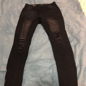 Black distressed fashion nova jeans